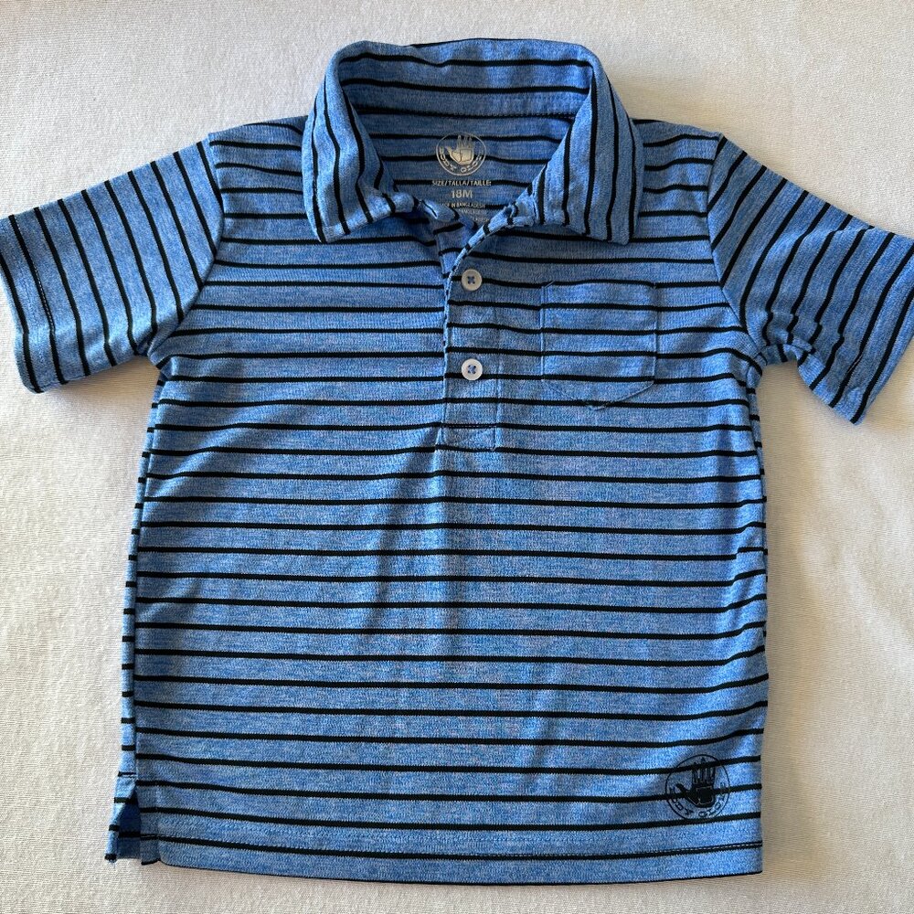 Boys Short Sleeve Striped Polo Shirt Size 18 Months